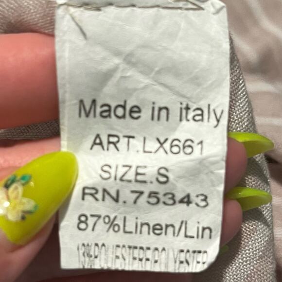 LUNGO L'ARNO | Cream Sleeveless Linen Blend Striped Button Up Maxi Dress - Picture 7 of 8